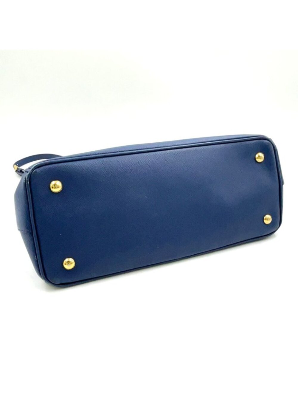 ★SOLD★ Prada Galleria 2-Way Shoulder Leather Blue Handbag Gold - Picture 5 of 15